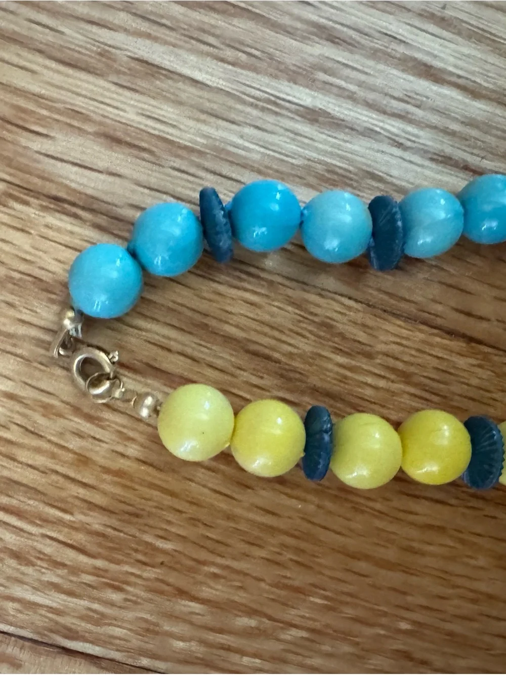 Vintage Star Bead Necklace - Red, Blue, White, Yellow